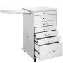 5 Drawers Dental Medical Utility Mobile Cabinet Cart W/ Side Shelf