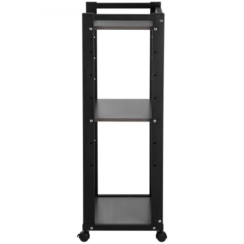 VEVOR Printer Stand, 3-Tier Rolling Printer Cart, Adjustable Storage Shelf Rack on Lockable Wheels, 19.69x 13.78x 42 inch Printer Table for Home Office Small Spaces Organization, Black