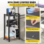 VEVOR printer stand with metal frame, three shelves, showcasing easy to clean, scratch, and water resistance.