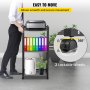 VEVOR printer stand with colorful folders, humidifier, and lockable wheels for easy movement.