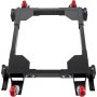 black adjustable VEVOR mobile base with red caster wheels, suitable for heavy-duty equipment.