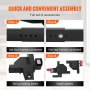 quick assembly guide for VEVOR mobile base: connect frames, set locking levers, install casters.