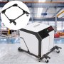 VEVOR mobile base supporting a large white machine in an industrial warehouse setting.