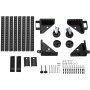 VEVOR mobile base components include black brackets, wheels, bolts, and hardware for tool mobility.