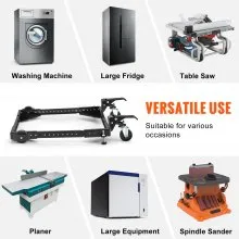 VEVOR Mobile Base, 700 lbs Weight Capacity, Adjustable from 15" x 15" to 36" x 36", Heavy Duty Universal Mobile Base Stand with Swivel Wheels, for Woodworking Equipment, Bandsaw, Power Tools, Machines