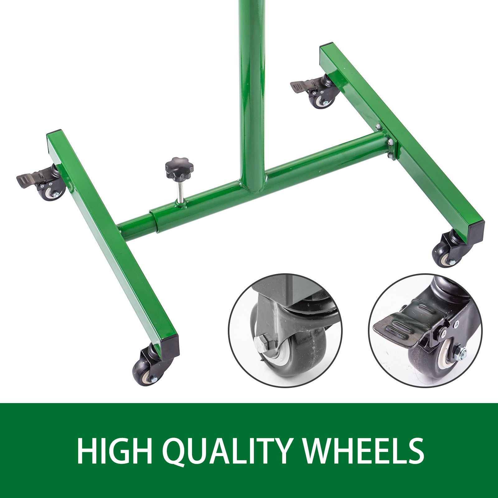 VEVOR Rolling Tool Table 55lbs Capacity Tear Down Tray 30x20inch Mobile Work Table with 4 Swivel Wheels and Adjustable Height Mechanic Table for Holding Automotive Tools in Green