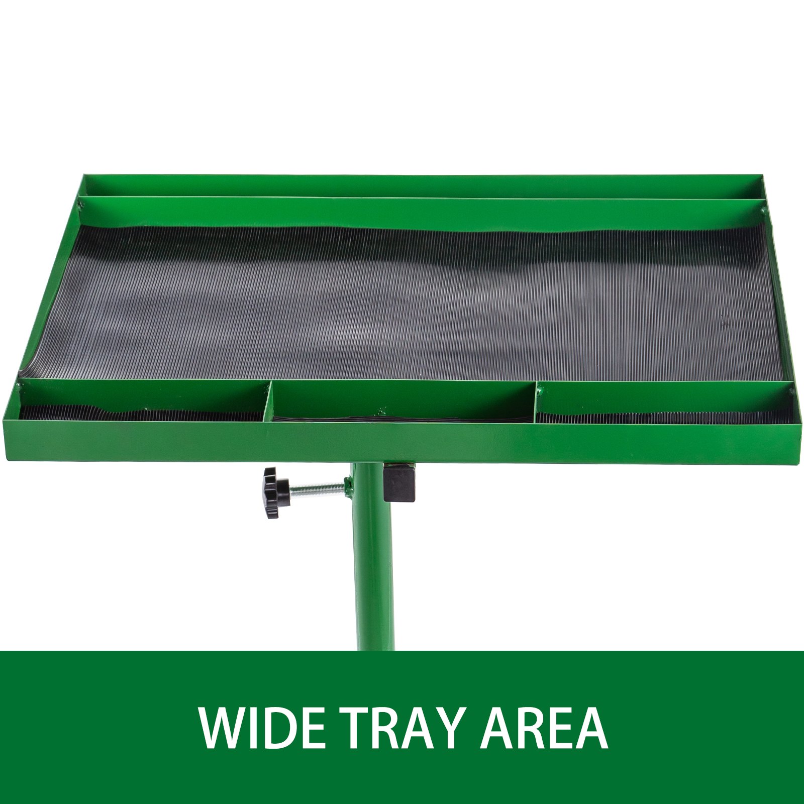 VEVOR Rolling Tool Table 55lbs Capacity Tear Down Tray 30x20inch Mobile Work Table with 4 Swivel Wheels and Adjustable Height Mechanic Table for Holding Automotive Tools in Green