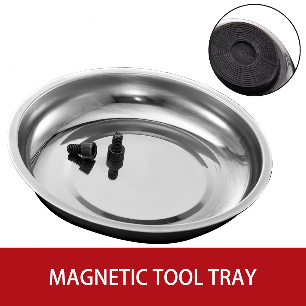 VEVOR 55lbs Capacity Rolling Tool Table 30x20inch Tear Down Tray Mobile Work Table with 4 Swivel Wheels and Adjustable Height Mechanic Table for Holding Automotive Tools in Red