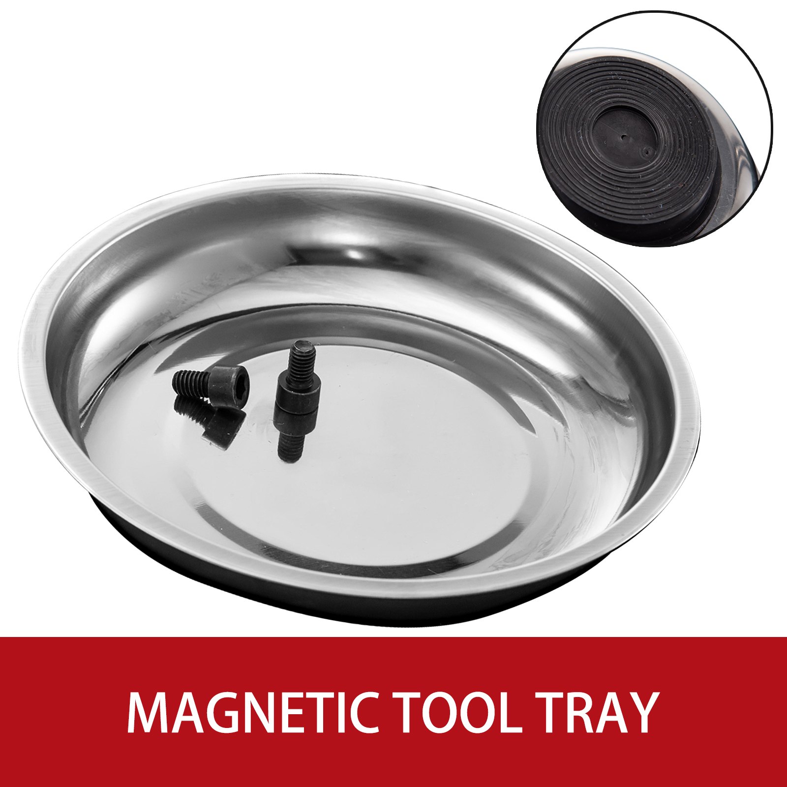 VEVOR 55lbs Capacity Rolling Tool Table 30x20inch Tear Down Tray Mobile Work Table with 4 Swivel Wheels and Adjustable Height Mechanic Table for Holding Automotive Tools in Red