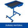 VEVOR Rolling Tool Table 220 LBS Capacity Tear Down Tray 29x20 Inch Mobile Work Table 4 Swivel Wheels Adjustable Height and Width with Drawer for Holding Automotive Tools in Blue
