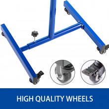 VEVOR Rolling Tool Table 220 LBS Capacity Tear Down Tray 29x20 Inch Mobile Work Table 4 Swivel Wheels Adjustable Height and Width with Drawer for Holding Automotive Tools in Blue