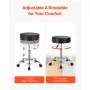VEVOR Round Rolling Stool Swivel Work Stool with Wheels Height Adjustable Black
