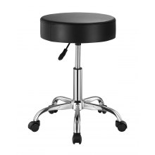 VEVOR Round Rolling Stool Swivel Work Stool with Wheels Height Adjustable Black