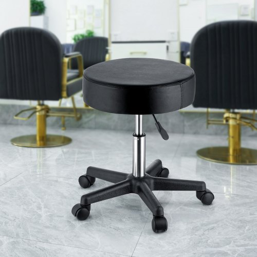 IMMER LIEBEN Rolling Stool and 4 Wheels with Brakes Rolling Chair for Home Office Garage Shop Roller Seat Water-Proof High Density Cushion and Steel Black IMMER LIEBEN Rolling Stool and 4 Wheels with Brakes Rolling Chair for Home Office Garage Shop Roller Seat Water-Proof High Density Cushion and Steel Black