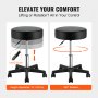 VEVOR Rolling Stools with Wheels, 181.4 kg Weight Capacity Adjustable Height Stool with Ultra-Thick Seat Cushion, Swivel Stools Chair for Salon, Bar, Home, Office, Tatoo, Medical, Massage, Black