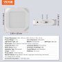 VEVOR LED Night Light, 2 Pack Plug in LED Night Light, 0.6 W 3000k Soft White Light, with Dusk-to-Dawn Light Sensor, for Bedroom, Bathroom, Hallway