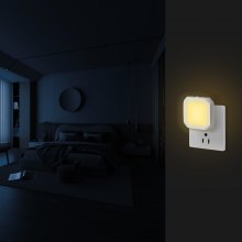 VEVOR LED Night Light, 2 Pack Plug in LED Night Light, 0.6 W 3000k Soft White Light, with Dusk-to-Dawn Light Sensor, for Bedroom, Bathroom, Hallway