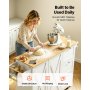 VEVOR Kitchen Island Cart with Solid Wood Top, 115 cm Width Mobile Carts with Storage Cabinet, Rolling Kitchen Table with Spice Rack, Towel Rack, Drop Leaf and Drawer, Portable Islands on Wheels, White