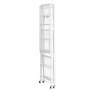 VEVOR 4-Tier Foldable Storage Shelf, 36W x 21D x 60 H Inch Folding Metal Rack Shelving Unit, No Assembly Organizer Shelf with 5 Wheels & 4 Hooks for Pantry, Kitchen, Garage, Basement, White