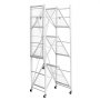 VEVOR 4-Tier Foldable Storage Shelf, 36W x 21D x 60 H Inch Folding Metal Rack Shelving Unit, No Assembly Organizer Shelf with 5 Wheels & 4 Hooks for Pantry, Kitchen, Garage, Basement, White