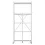 VEVOR Estantería plegable de 5 niveles, 81 cm de ancho x 35 cm de profundidad x 183 cm de alto, organizador sin montaje, con 5 ruedas y 4 ganchos para despensa, cocina, garaje y sótano, color blanco