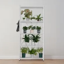 VEVOR Folding Storage Shelf with Wheels 5-Tier No Assembly Organizer Shelf White