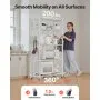 VEVOR Folding Storage Shelf with Wheels 5-Tier Metal Shelving Unit White