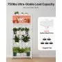VEVOR Folding Storage Shelf with Wheels 5-Tier Metal Shelving Unit White