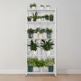 VEVOR Estantería plegable de 5 niveles, 71 cm de ancho x 38 cm de profundidad x 162 cm de alto, organizador sin montaje, con 5 ruedas y 4 ganchos para despensa, cocina, garaje y sótano, color blanco