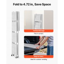 VEVOR Folding Storage Shelf with Wheels 5-Tier Metal Shelving Unit White