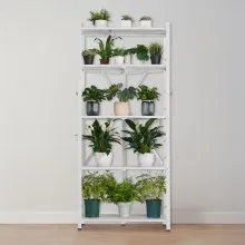 VEVOR Folding Storage Shelf with Wheels 5-Tier Metal Shelving Unit White