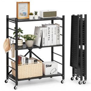 VEVOR 3-szintes összecsukható polcrendszer kerekekkel; 33x71x91 cm; Összecsukhat...