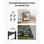 VEVOR 3-Tier Foldable Storage Shelf with Wheels 28 x 13 x 36-inch Metal Shelving
