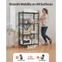 VEVOR 4-Tier Foldable Storage Shelf with Wheels 28 x 13 x 54-inch Metal Shelving