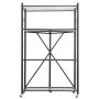 VEVOR Estantería plegable de 4 niveles, 91 cm de ancho x 53 cm de profundidad x 152 cm de alto, organizador sin montaje, con 5 ruedas y 4 ganchos para despensa, cocina, garaje y sótano, color negro