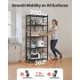 VEVOR 5-Tier Foldable Storage Shelf with Wheels 28 x 13 x 66-inch Metal Shelving