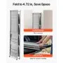 VEVOR Folding Storage Shelf with Wheels 5-Tier No Assembly Organizer Shelf Grey
