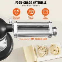 VEVOR Pasta Attachment for KitchenAid Stand Mixer, Stainless Steel Pasta Sheet Roller Attachment, Pasta Maker Machine Accessory with 8 Adjustable Thickness Knob, KitchenAid Pasta Attachment by VEVOR
