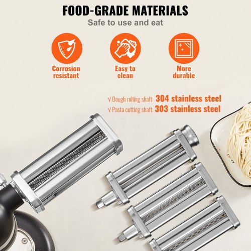 VEVOR Pasta Attachment for KitchenAid Stand Mixer, Stainless Steel