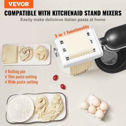 VEVOR Pasta Attachment for KitchenAid Stand Mixer, 3-IN-1