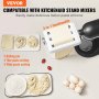 VEVOR Pasta Attachment for KitchenAid Stand Mixer, 3-IN-1 Stainless Steel Pasta Roller Cutter Set Including Pasta Sheet Roller, Spaghetti and Fettuccine Cutter, 8 Adjustable Thickness Knob Pasta Maker