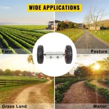 VEVOR Chain Link Rolling Gate Kit Galvanized Steel Rolling Fence 6 Universal Track Bracket Chain Link Rolling Gate Hardware Kit 2 Solid Rubber Wheels Fence Rolling Kit for Chain Link Sliding Gate