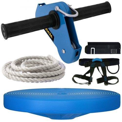 Kit De Tirolesa De 24 M Para Patio Con Arnés Y Freno De Resorte – Soporta 110 Kg