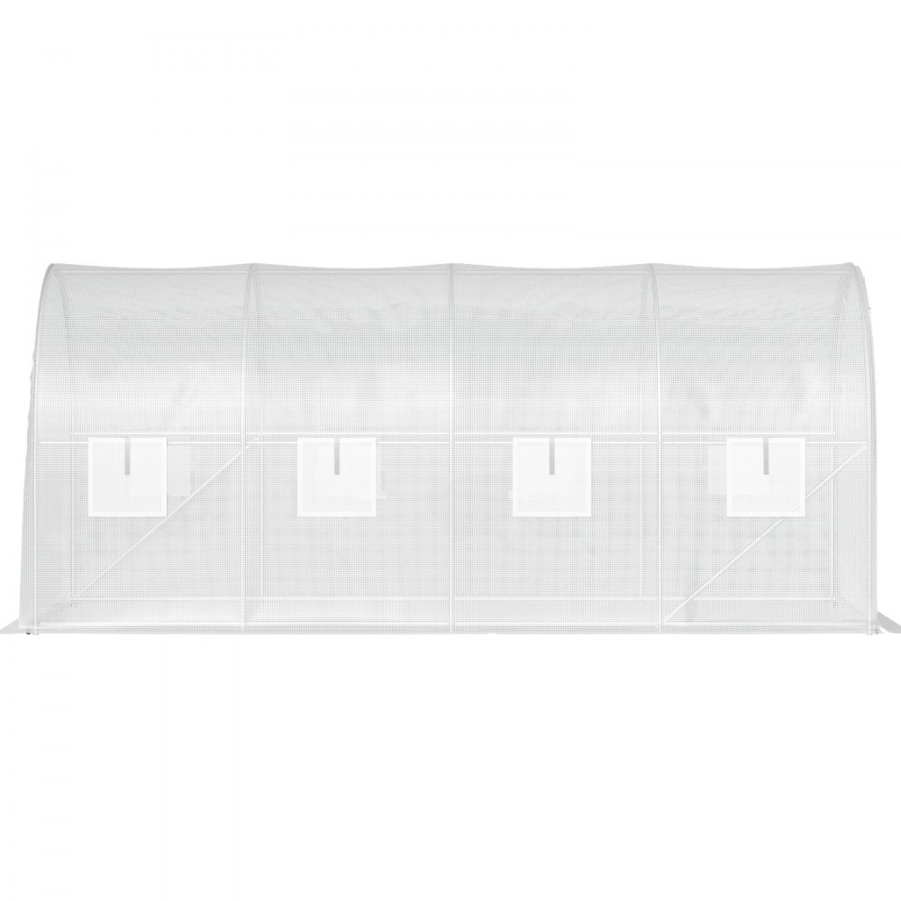 VEVOR tunnel greenhouse with mesh cover and three ventilation windows, providing ample growing space.