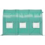green VEVOR walk-in greenhouse with roll-up windows and sturdy frame.
