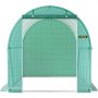 VEVOR Walk-in Tunnel Greenhouse, 4.5 x 2 x 2 m Portable Plant Hot House w/ Zippered Door, 8 Roll-up Windows, Galvanized Steel Hoops, 1 Top Beam, and 2 Diagonal Poles, Green