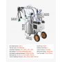 VEVOR Electric Cow Milking Machine, 6.6 Gal / 25 L 304 Stainless Steel Bucket, Food-Grade Teat Cups and Silicone Hose, Strong Suction, Vacuum Pulsation, Electric Milker Machine with Wheels for Cow