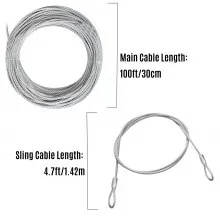 Zipline Kit 100ft Ultimate Zip Line Kit Toys With Seat Trolley Stainless Steel