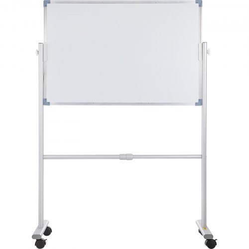 VEVOR Mobile Magnetic Whiteboard, 60 x 90 cm, Double Sided, 360 Degree Reversible Rolling Dry Erase Board, Height Adjustable with Aluminum Frame and Lockable Swivel Wheels, for Office School Home