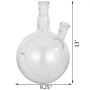Vevor Round Bottom Flask Receiving Flask 5l, Reaction Flask 2 Neck Boiling Flask